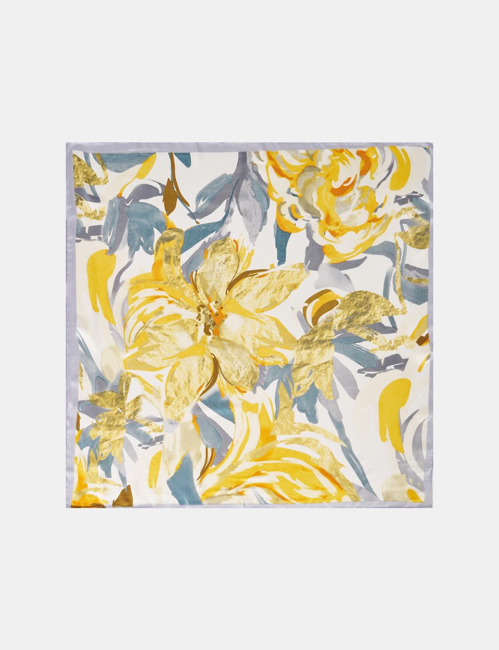Grey-Yellow Watercolor Pattern Scarf