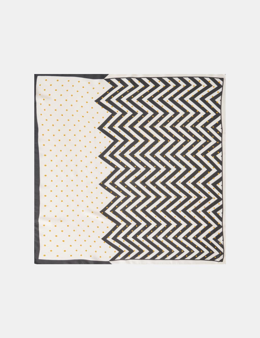 Optic White Zigzag Pattern Scarf