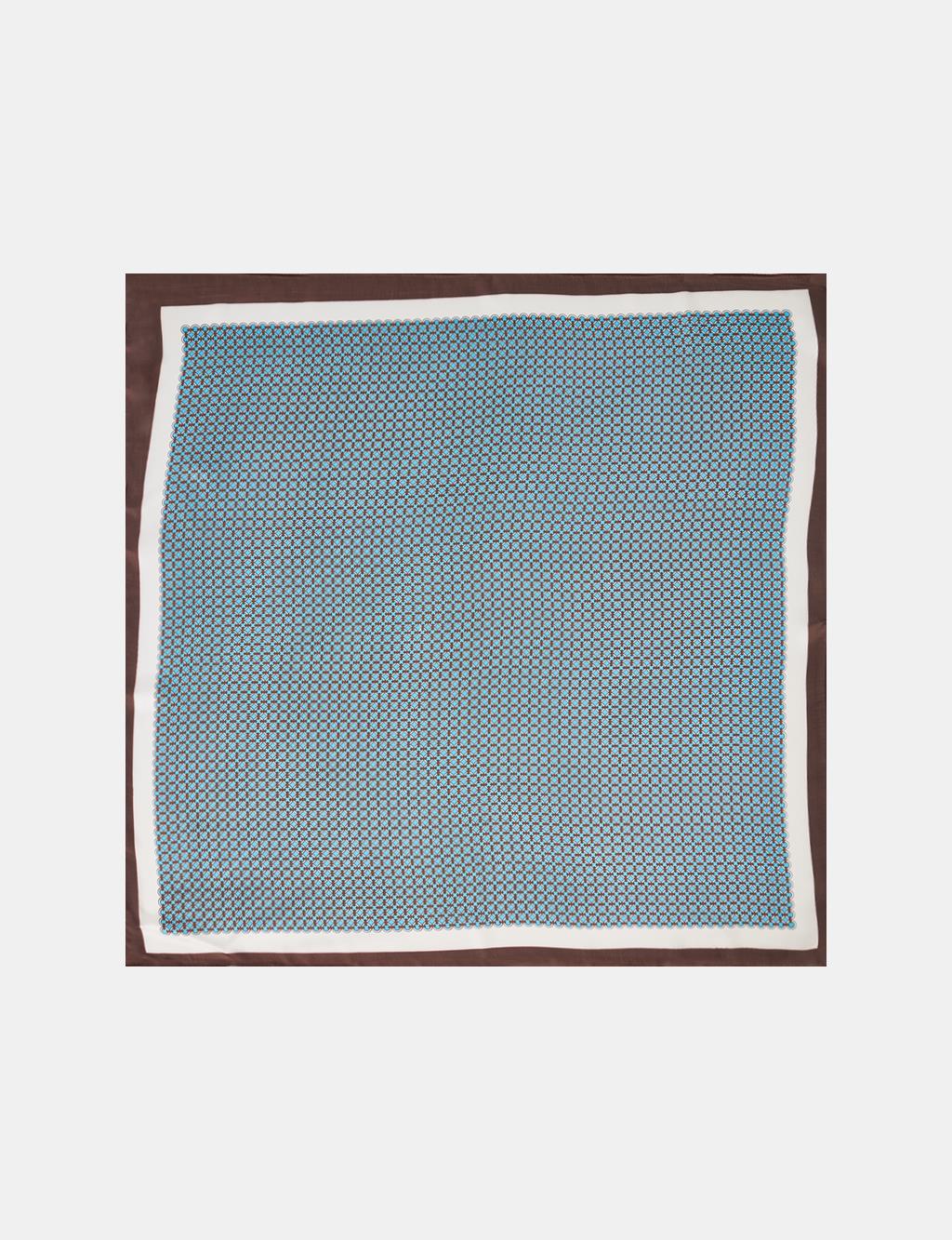Blue-White Geometric Pattern Scarf