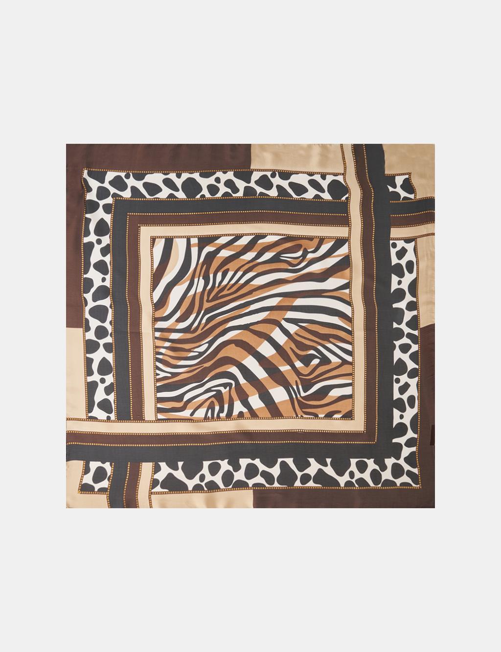 Brown-Camel Zebra Pattern Scarf