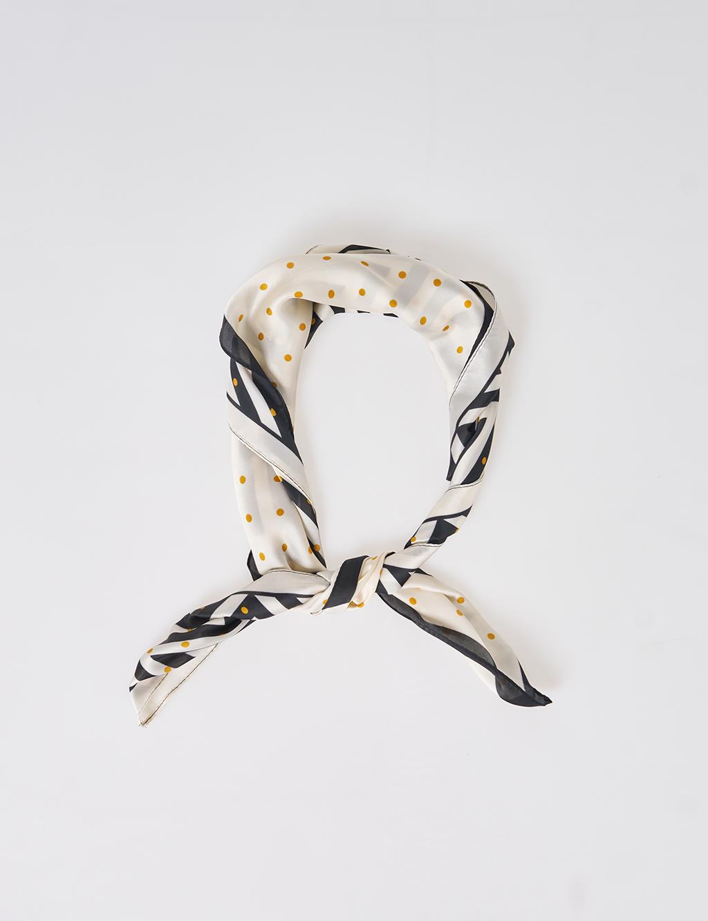 Optic White Zigzag Pattern Scarf