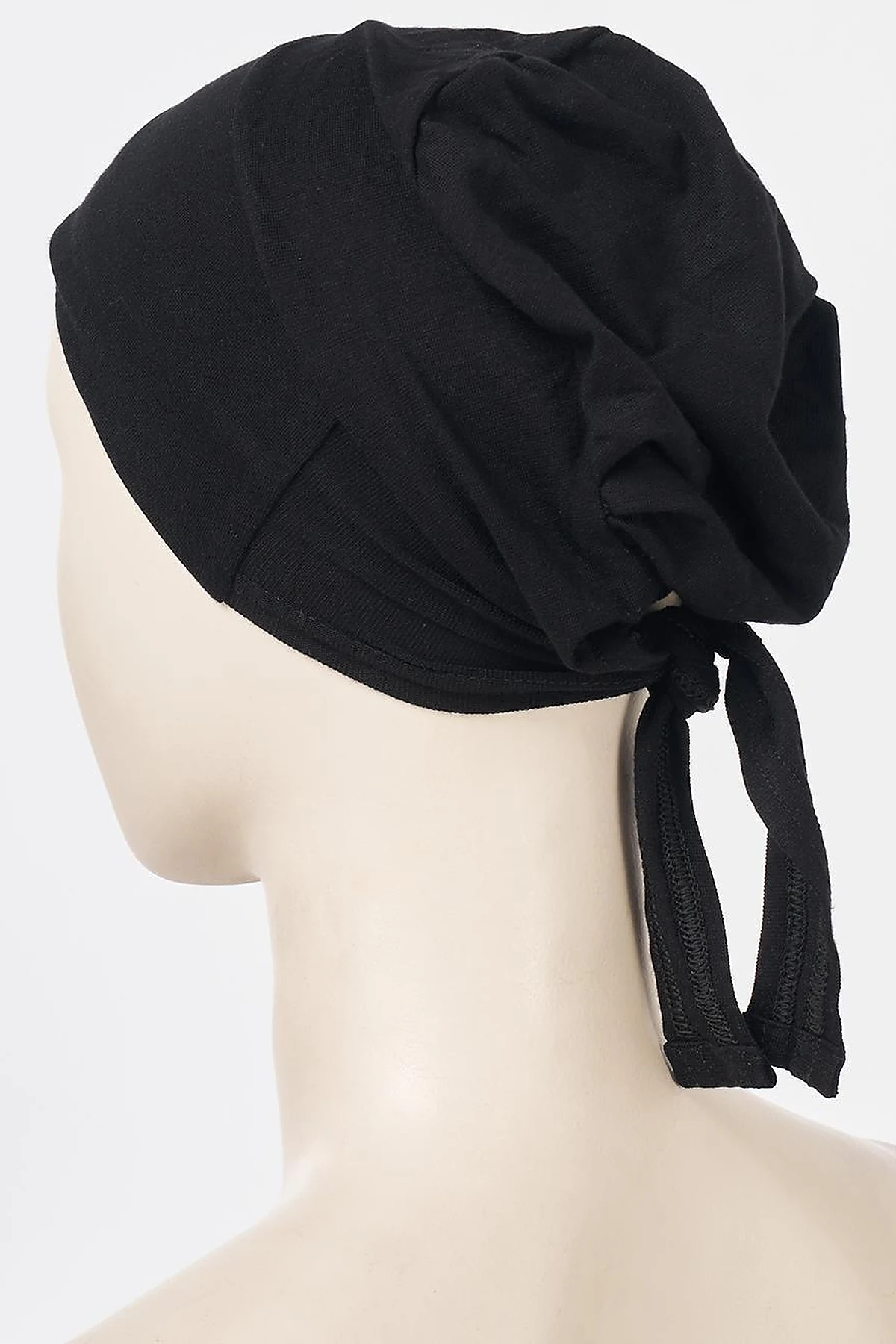 Black Tie-Back Stitched Bonnet