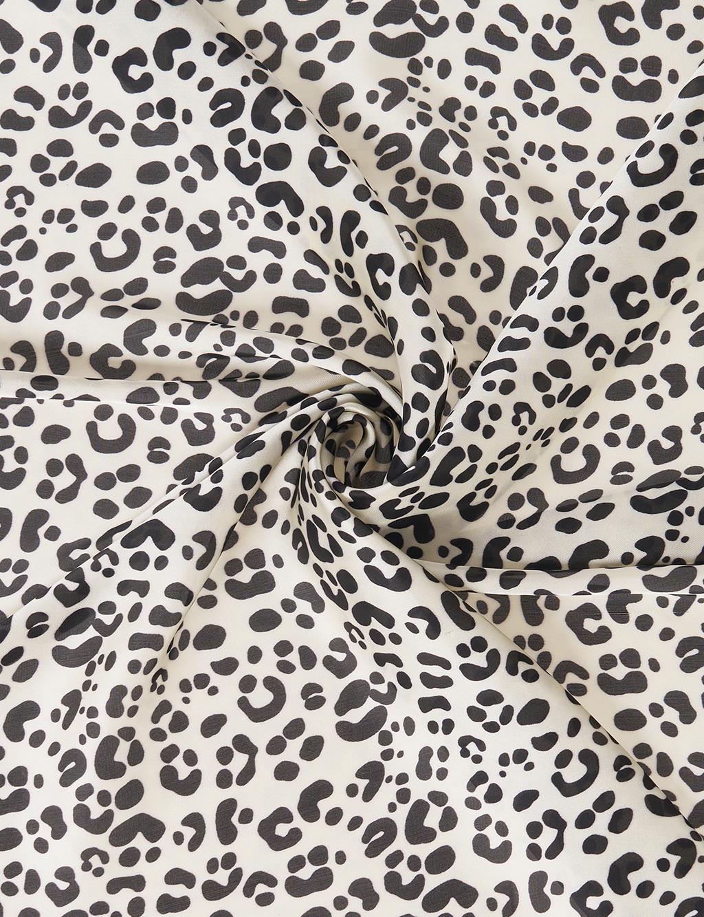 White Leopard Print Scarf