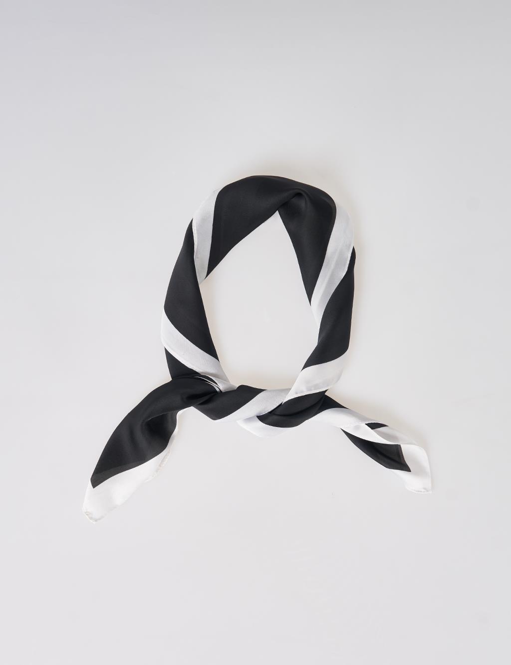 Black Striped Pattern Scarf