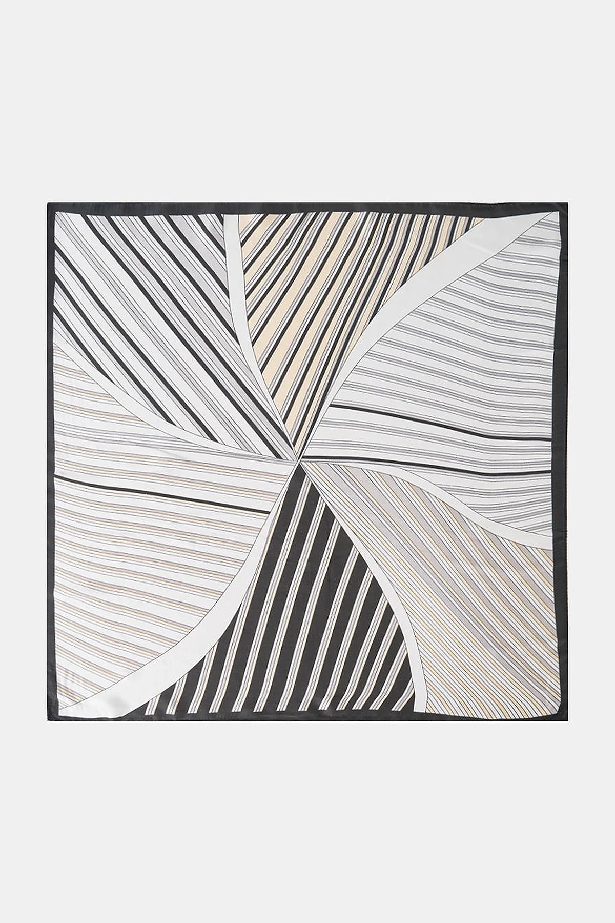 Grey Striped Pattern Scarf