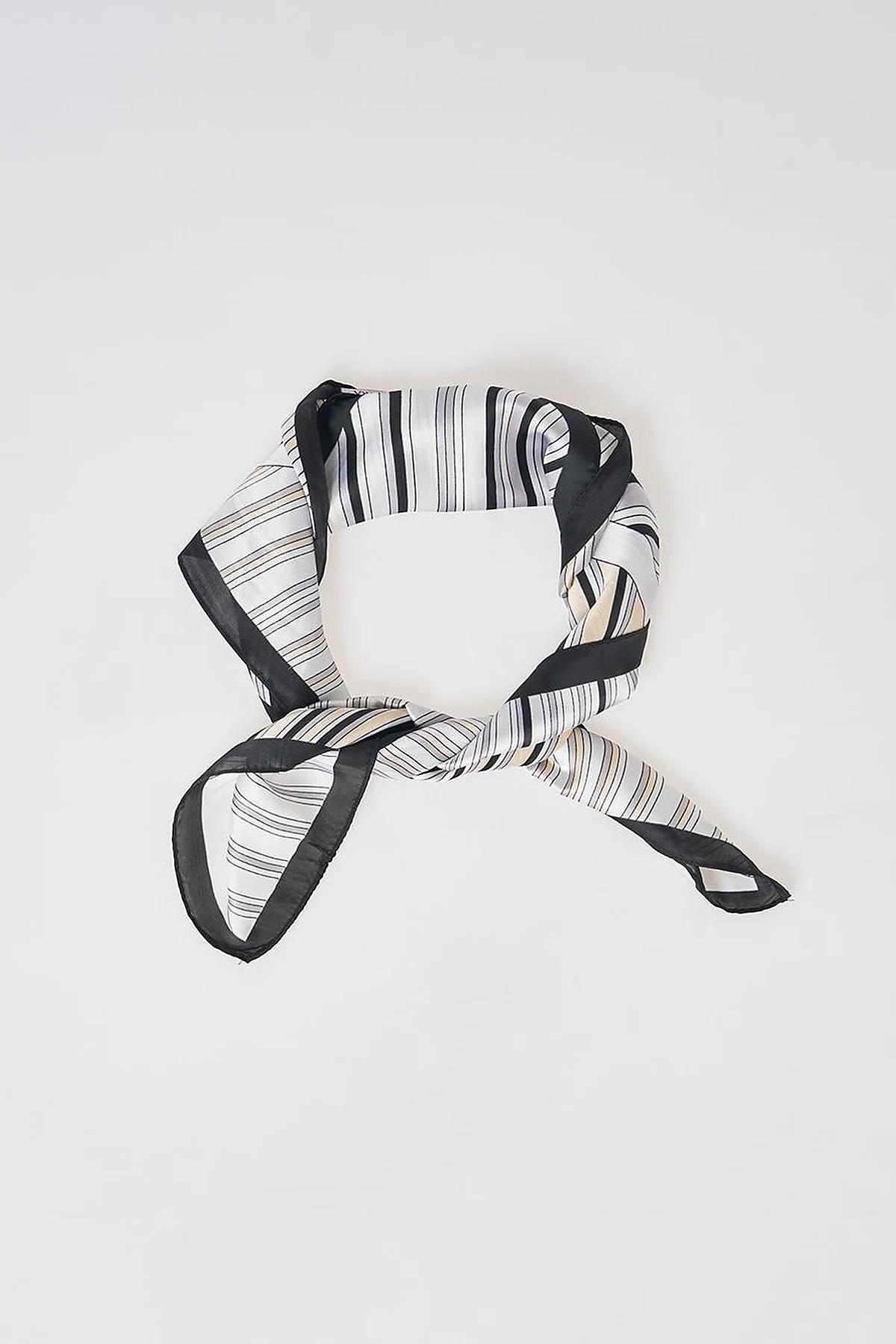 Grey Striped Pattern Scarf