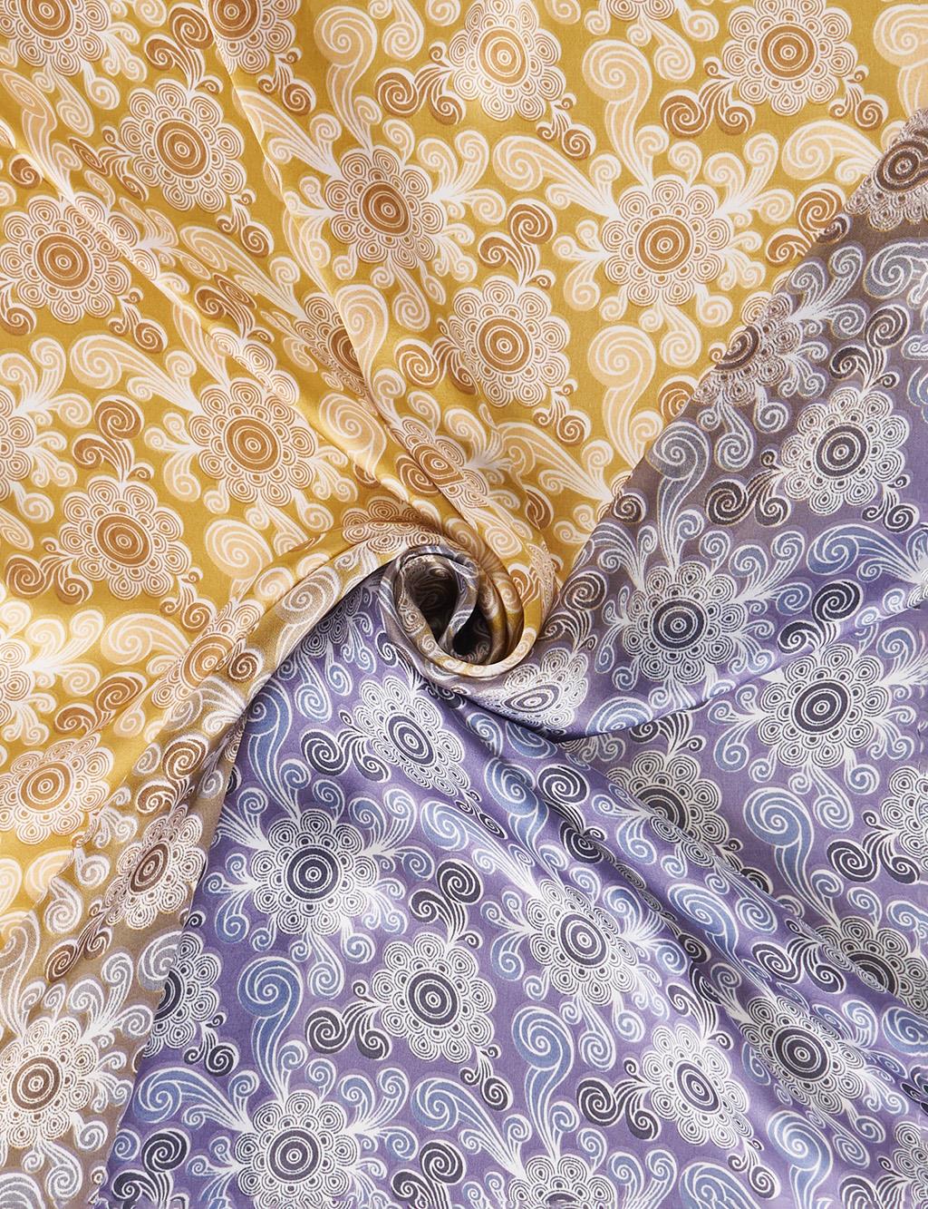 Yellow-Light Blue Gradient Pattern Scarf