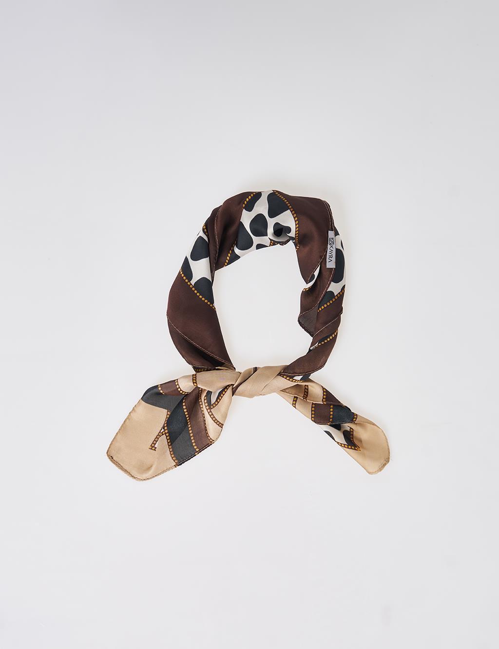 Brown-Camel Zebra Pattern Scarf