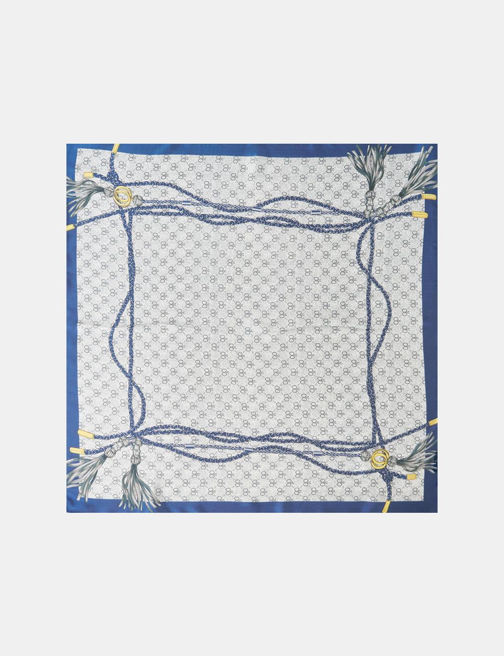 Grey-Navy Rope Pattern Scarf