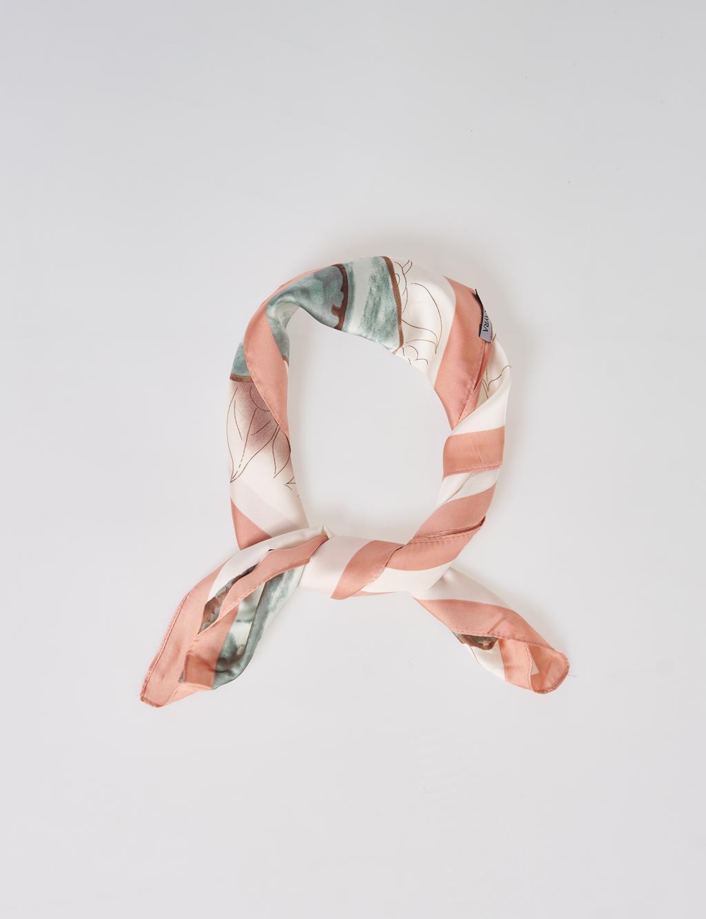 Grey Rose Pattern Scarf