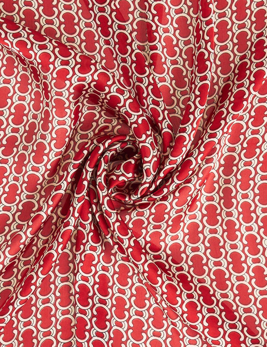 Red Chain Pattern Scarf