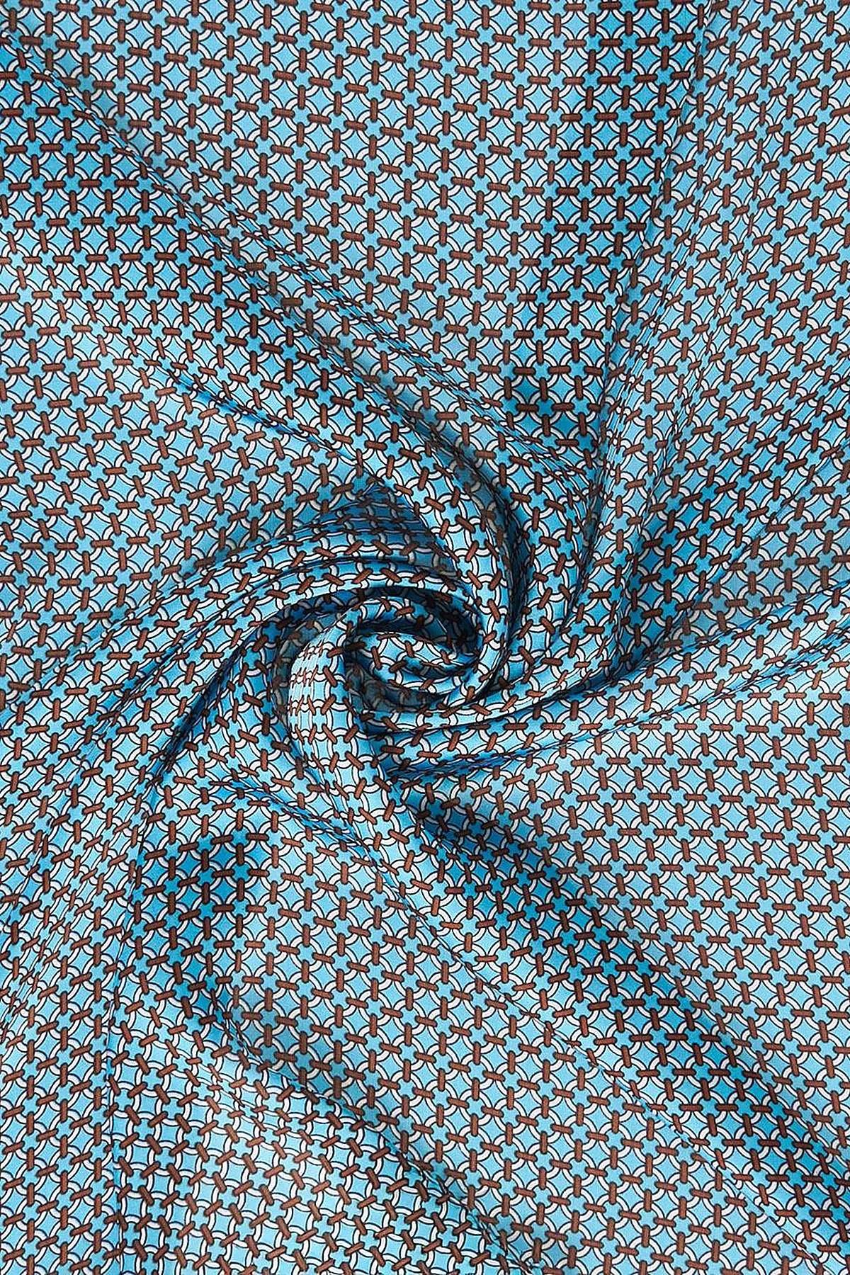 Blue-White Geometric Pattern Scarf