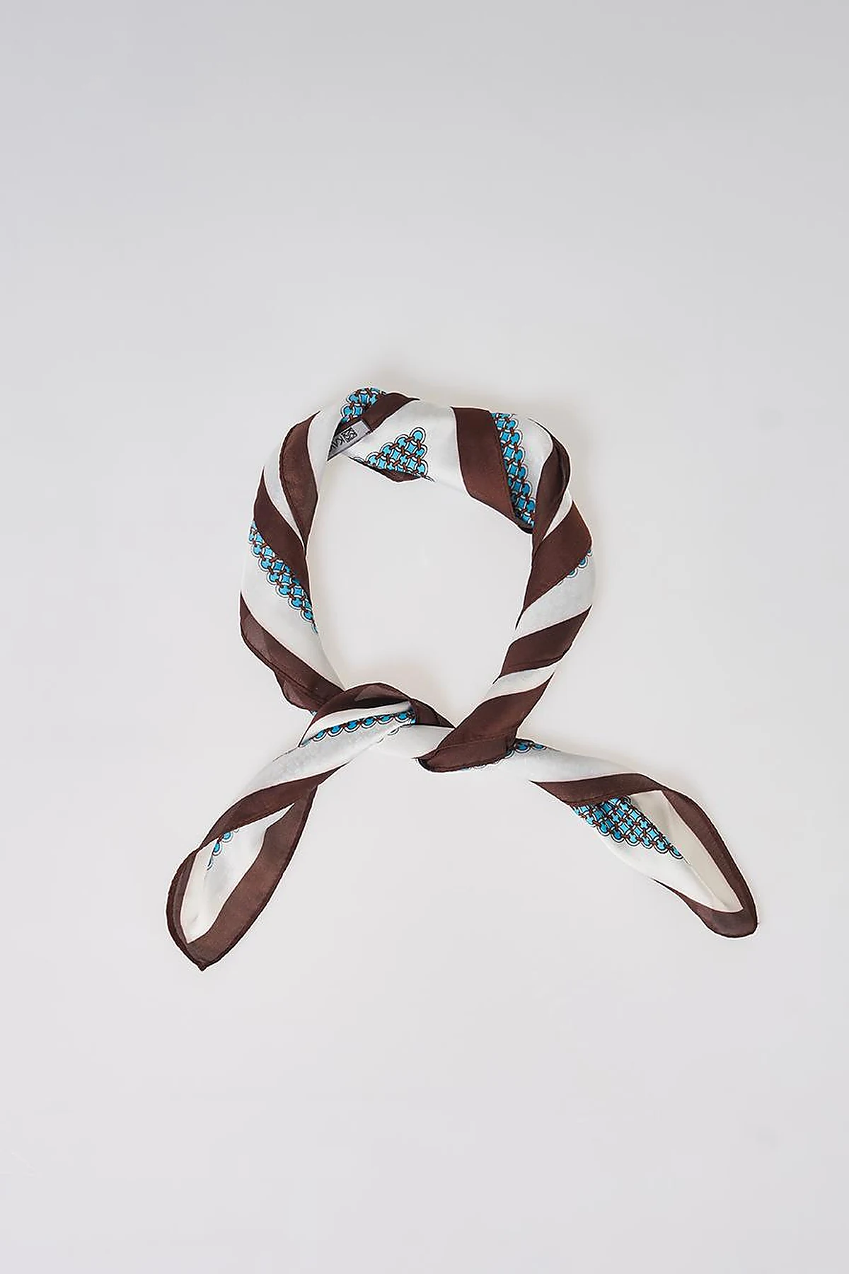 Blue-White Geometric Pattern Scarf