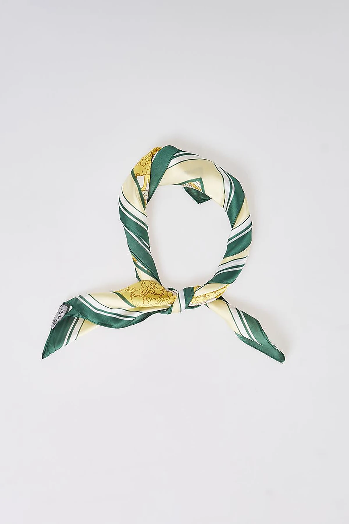 Yellow-Ecru Rose Pattern Scarf