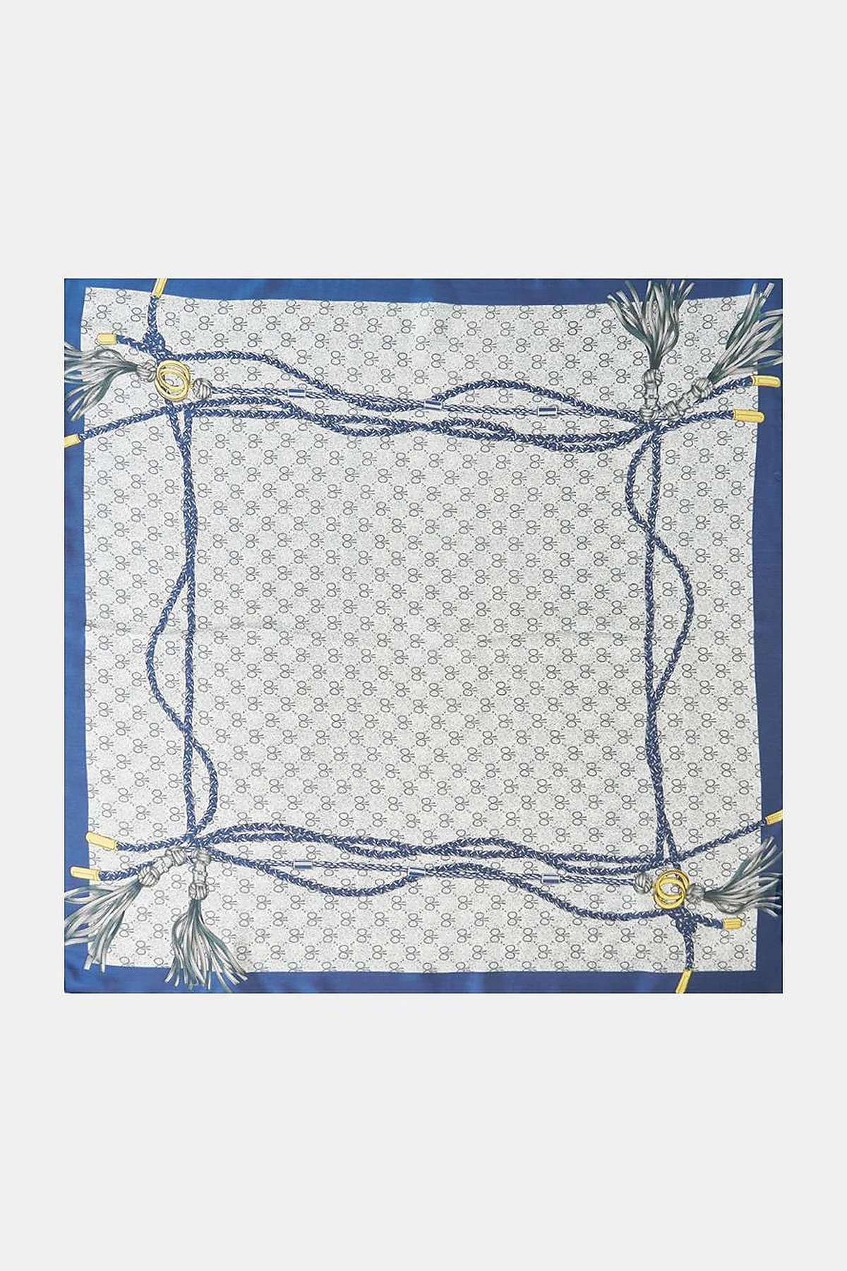 Grey-Navy Rope Pattern Scarf