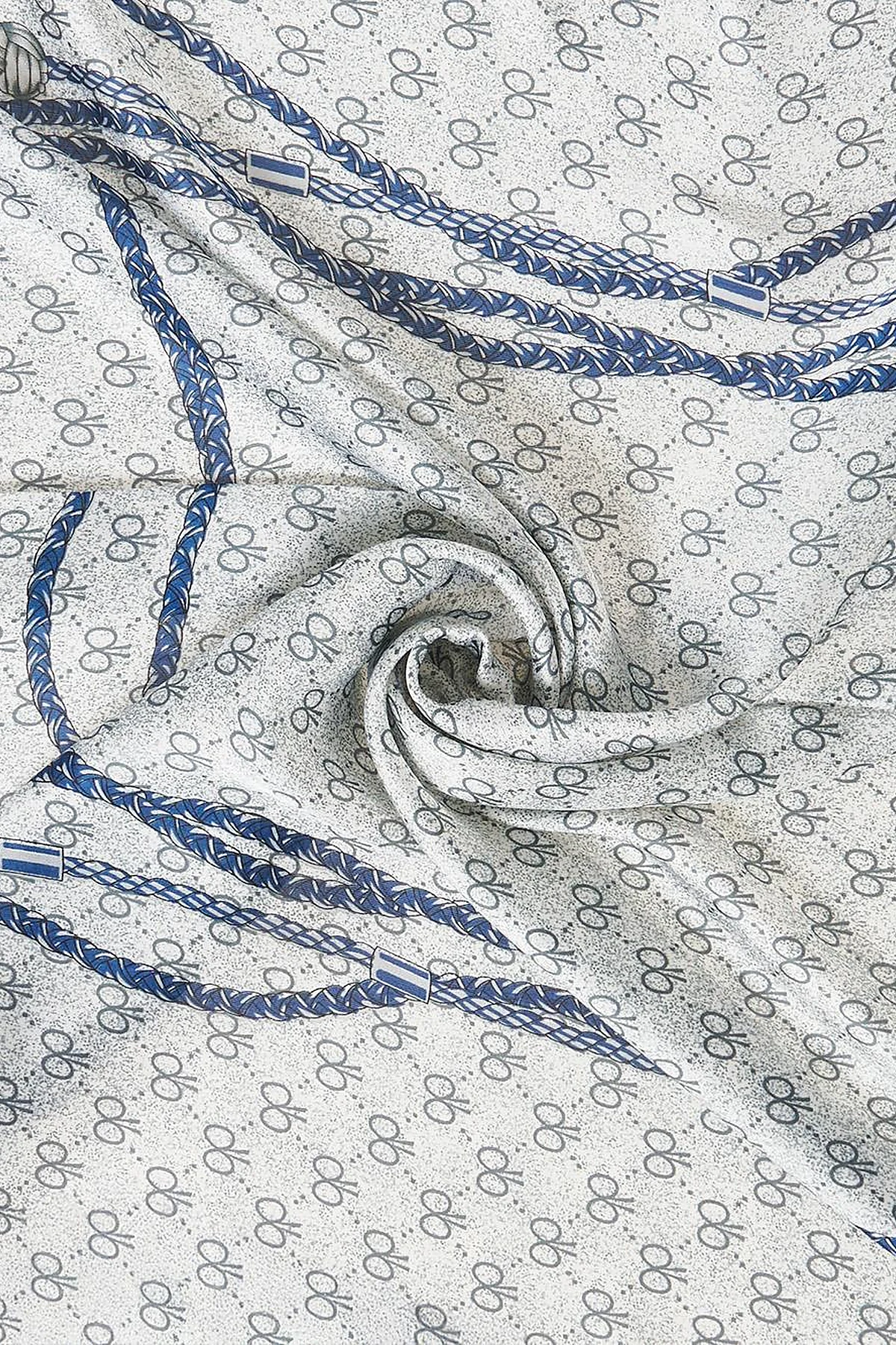 Grey-Navy Rope Pattern Scarf