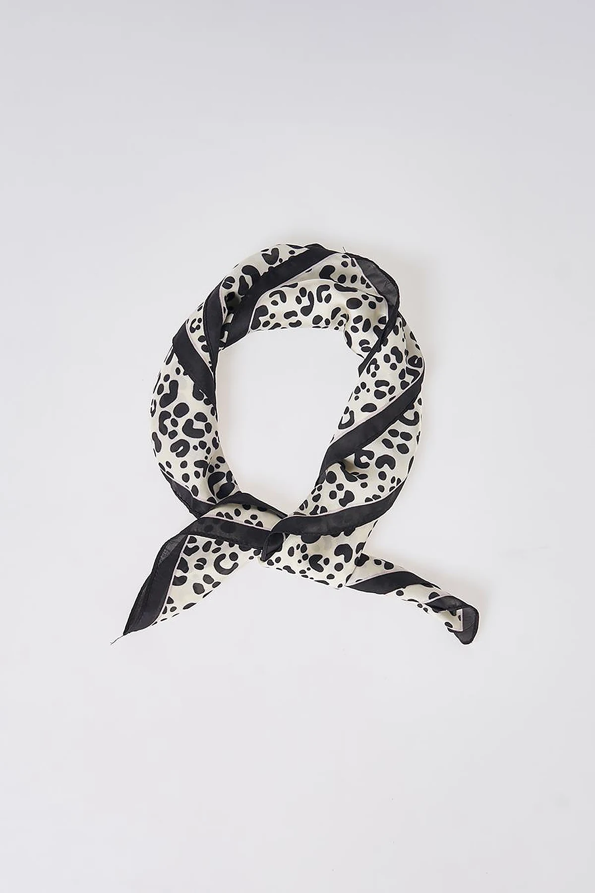 White Leopard Print Scarf
