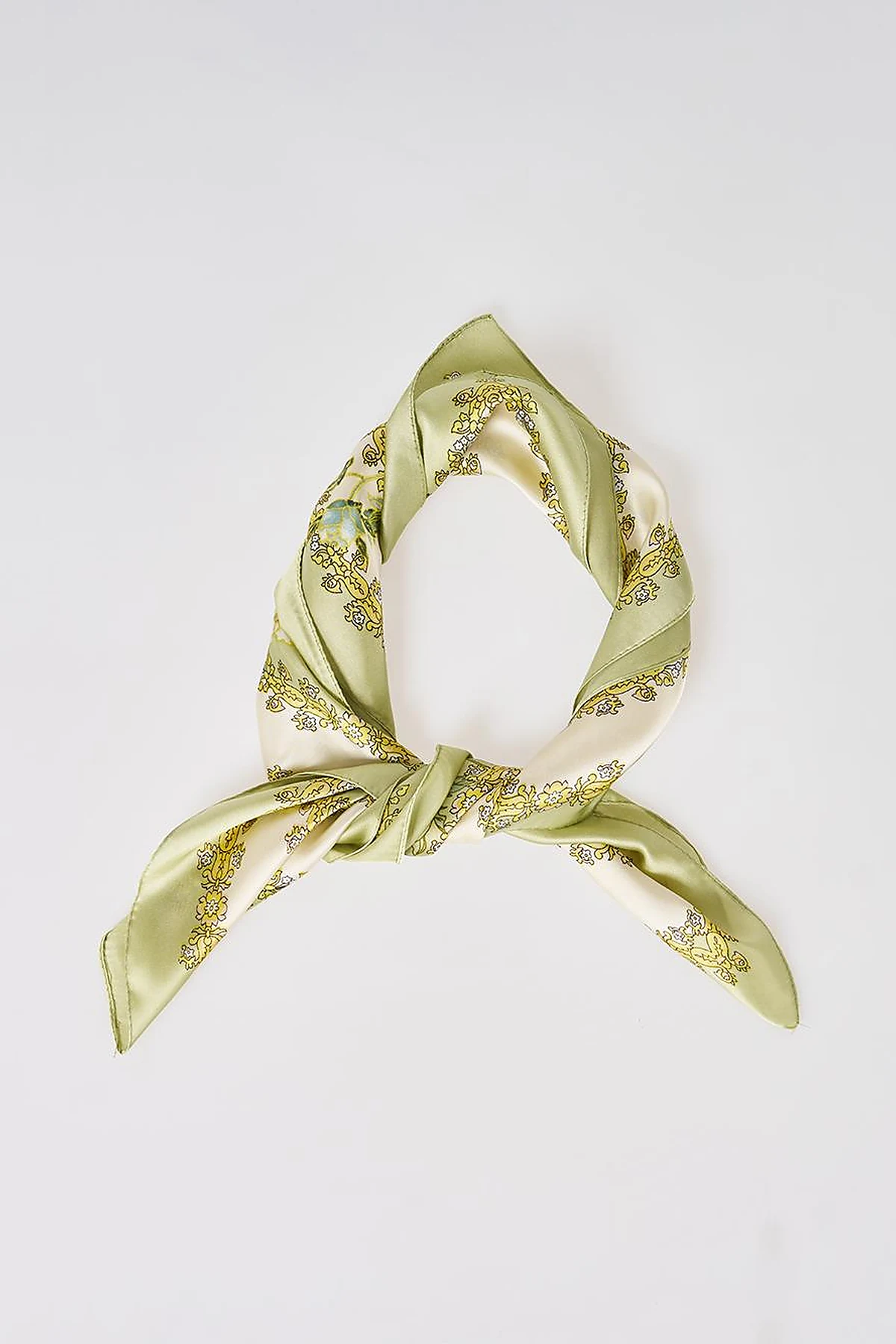 Peony Pattern Scarf Pistachio Green