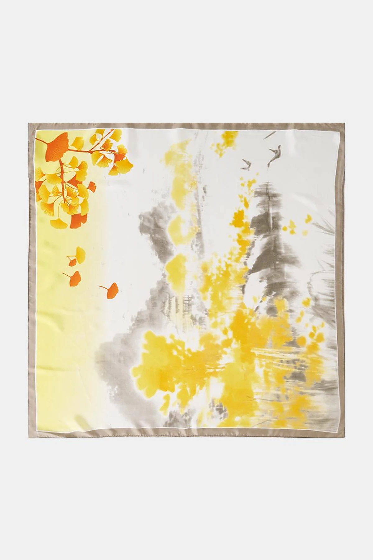 Grey-Yellow Watercolor Effect Scarf
