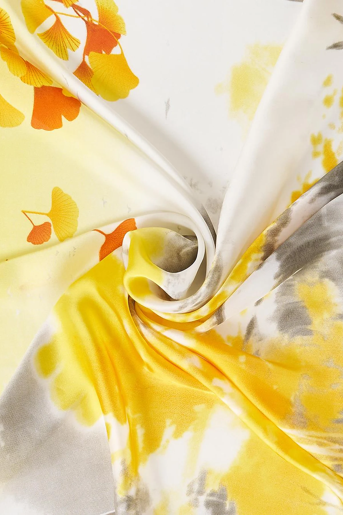 Grey-Yellow Watercolor Effect Scarf