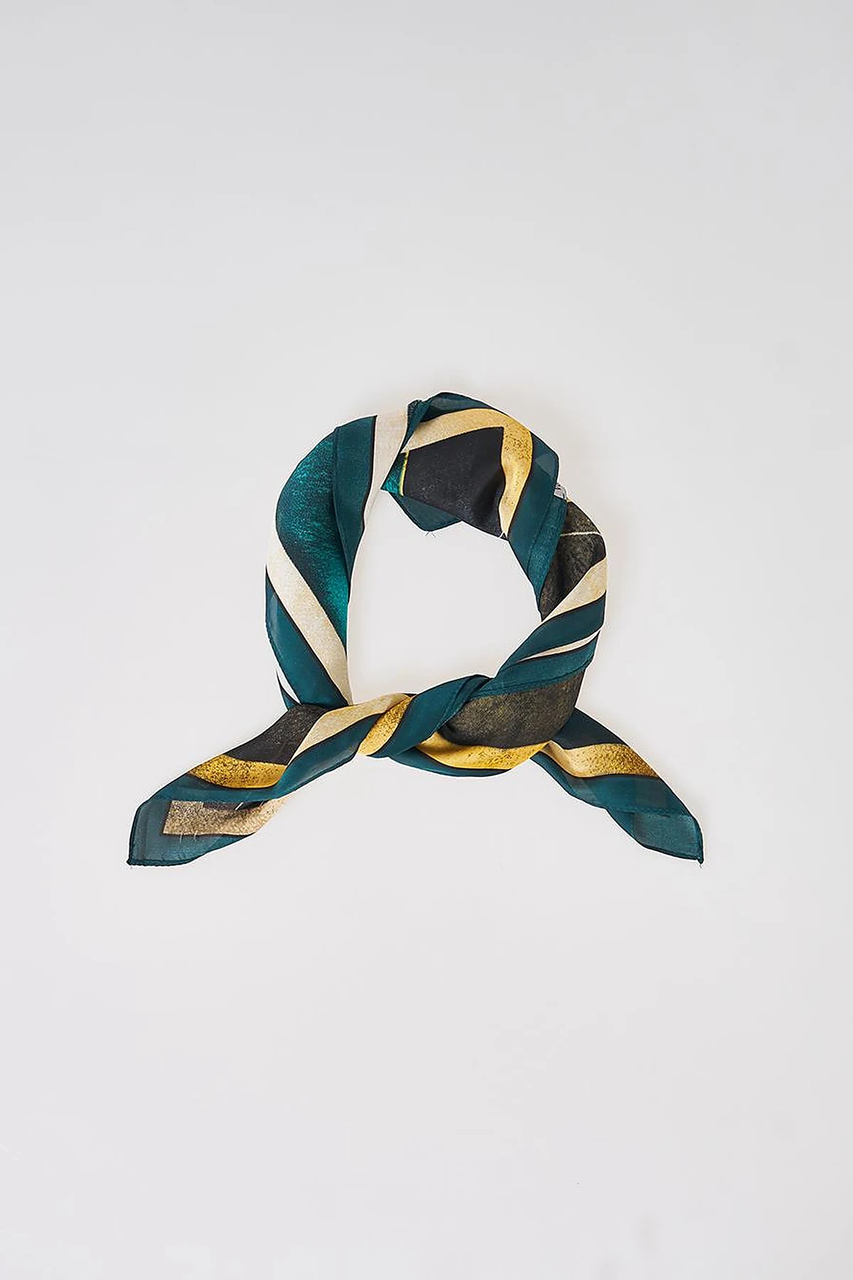 Petrol-Terracotta Semi-Circle Pattern Scarf