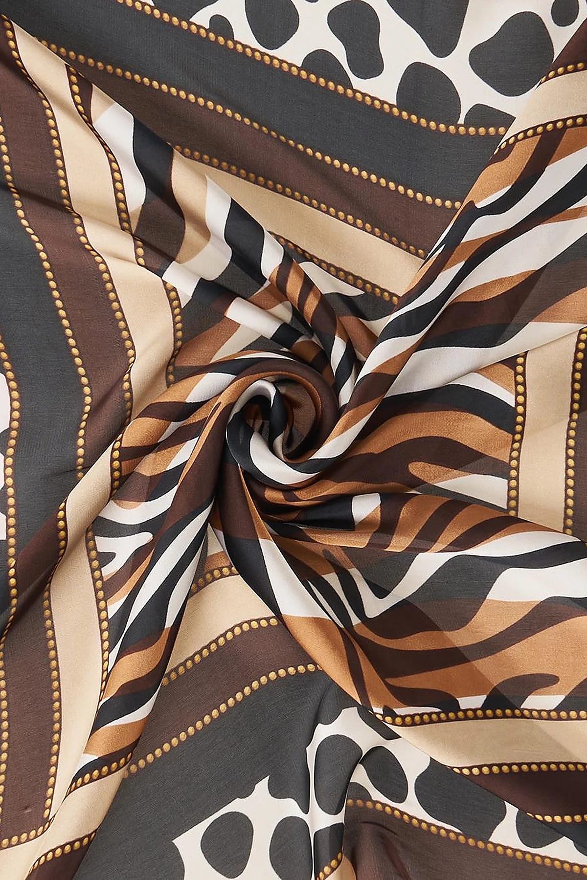 Brown-Camel Zebra Pattern Scarf