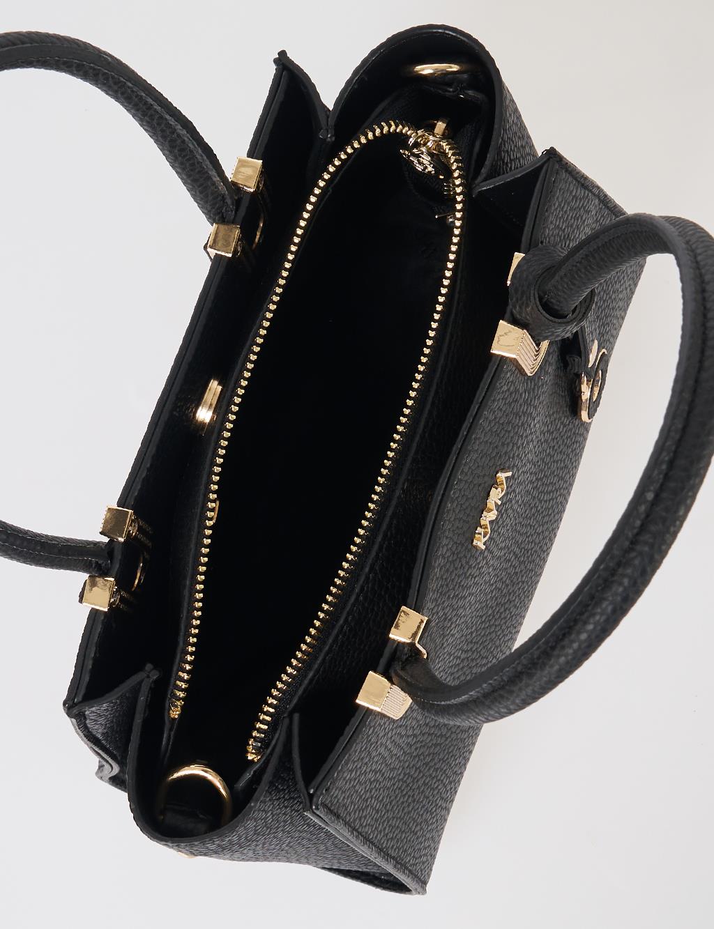 Faux Leather Tote Bag Black