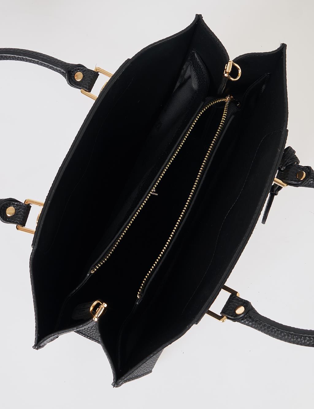 Accessory Detailed Tote Bag Black