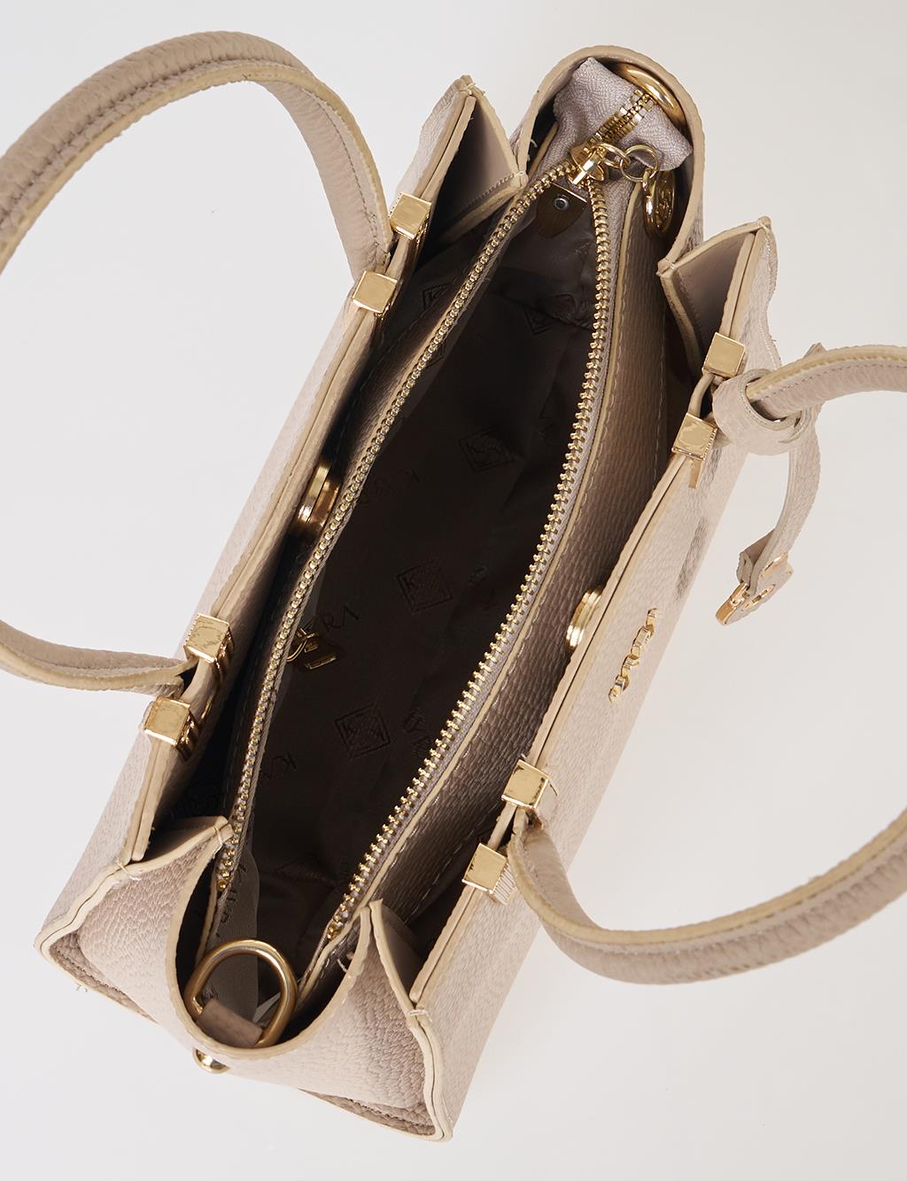 Faux Leather Tote Bag Stone