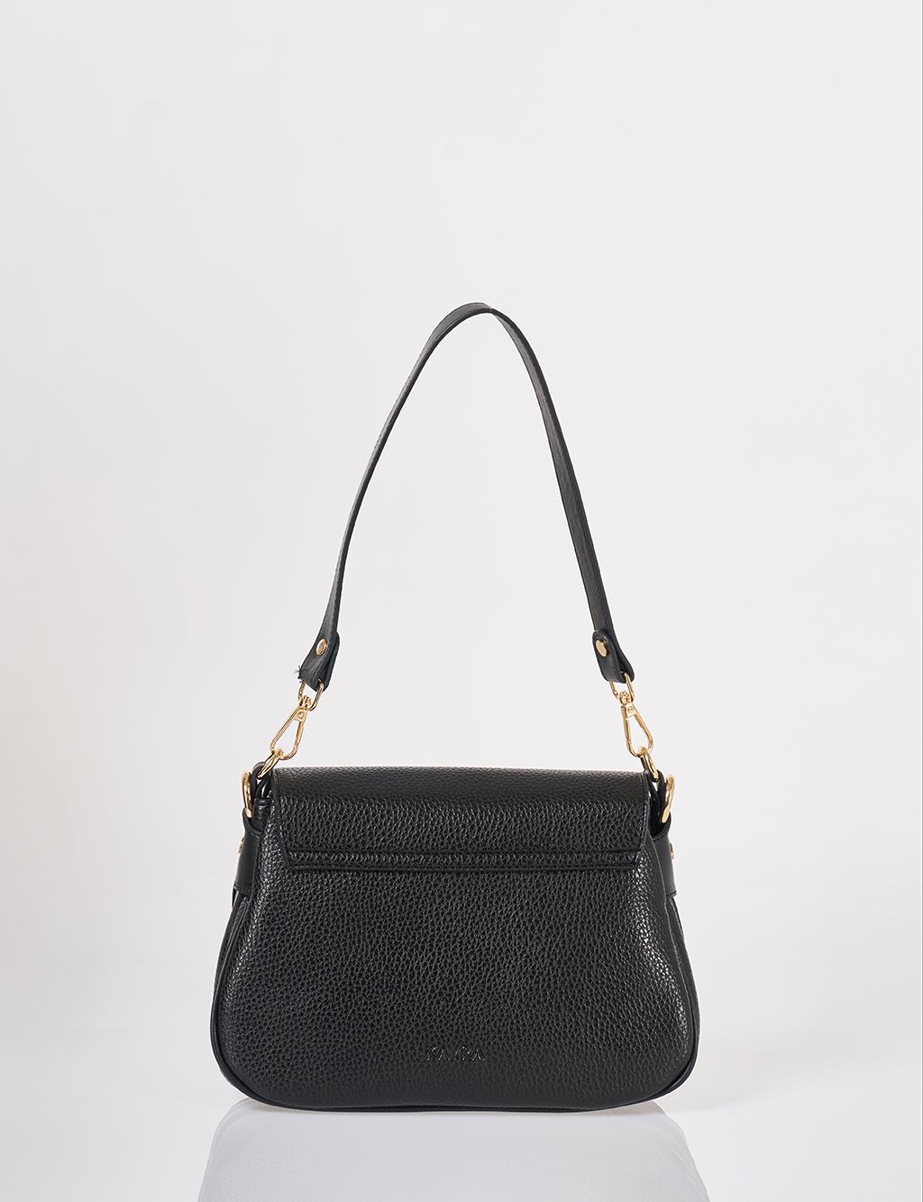 Buckle Detailed Crossbody Bag Black