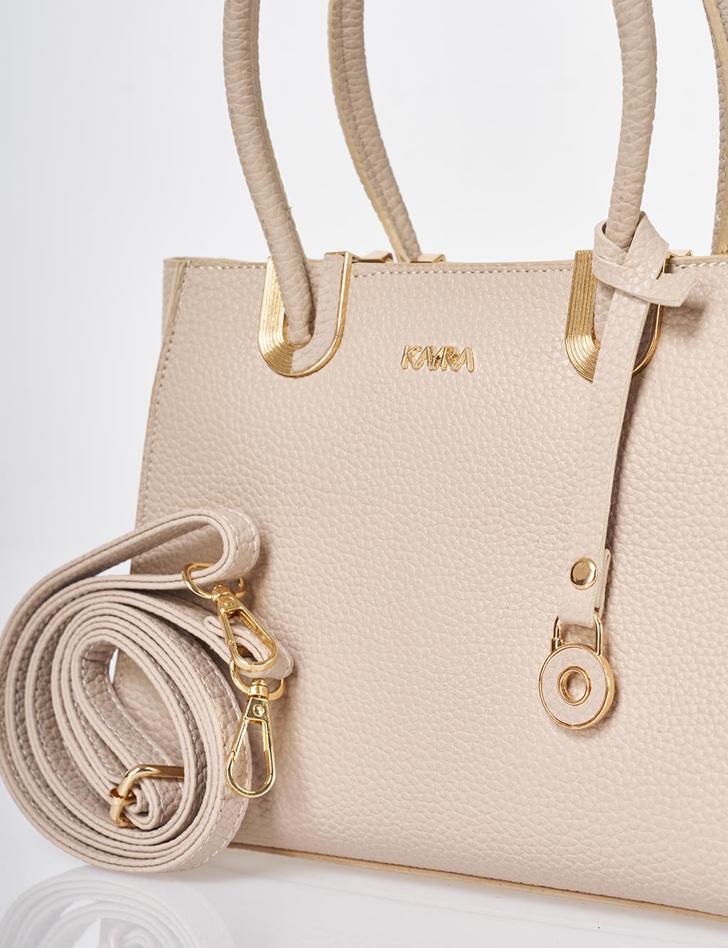 Faux Leather Tote Bag Stone