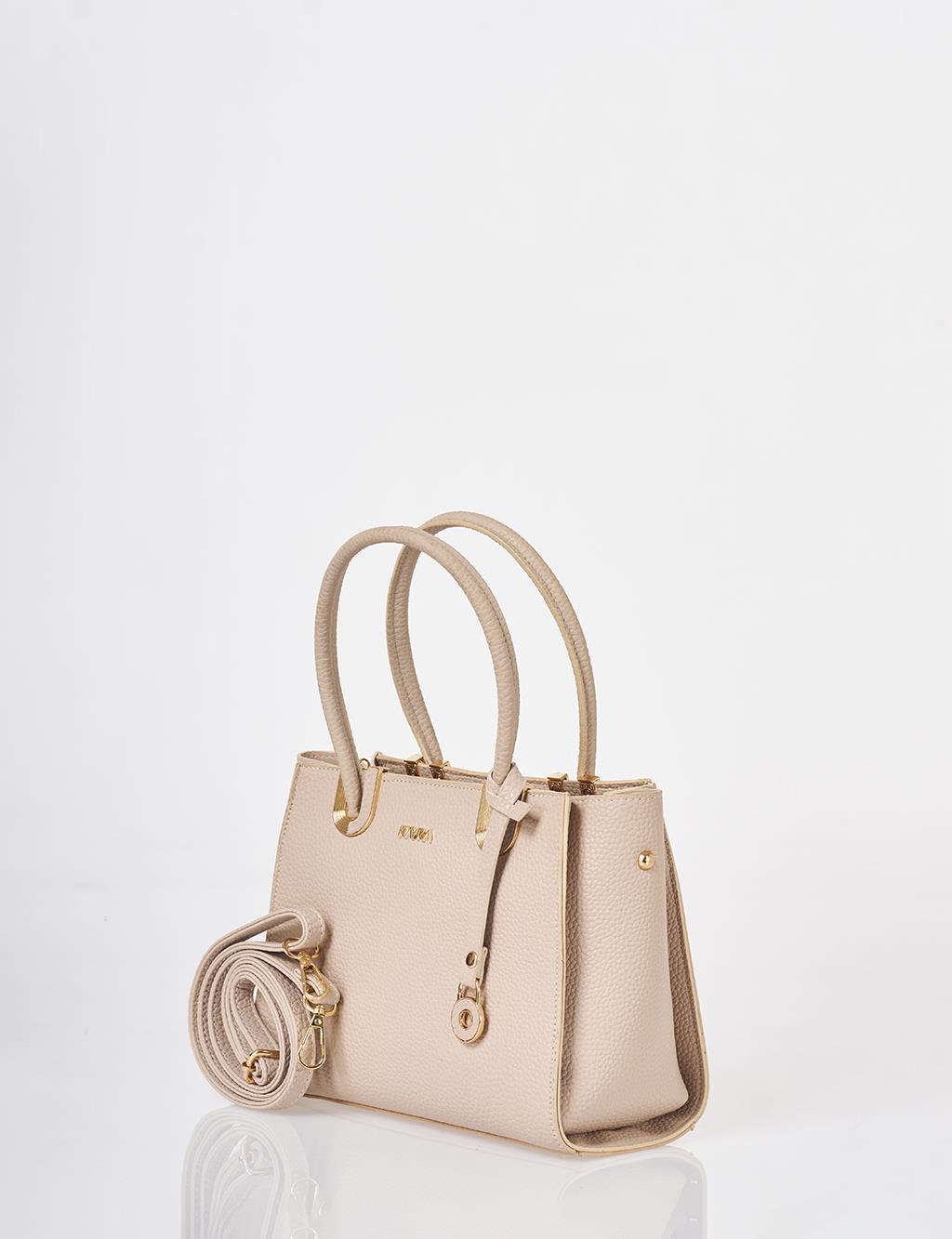 Faux Leather Tote Bag Stone