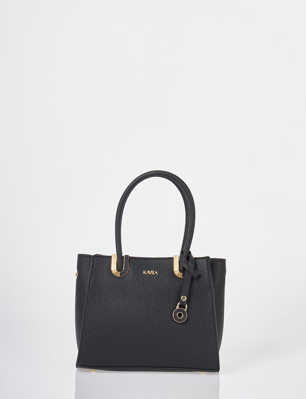 Faux Leather Tote Bag Black
