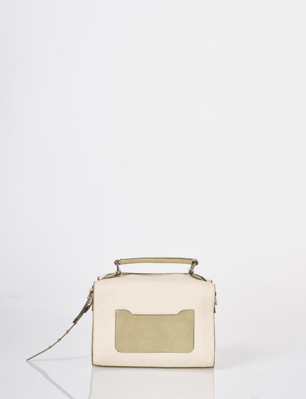 Shoulder Strap Canvas Bag Mint-Cream