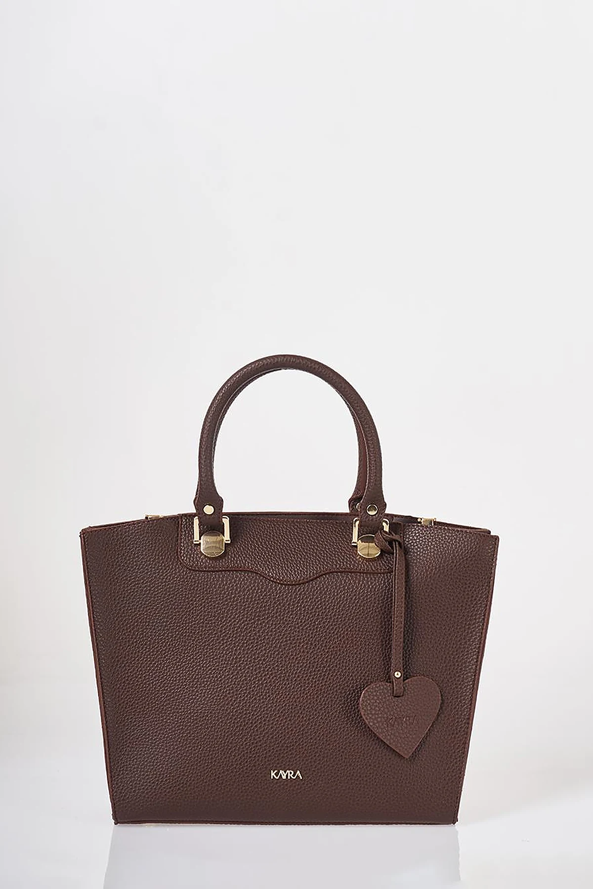 Accessory Detailed Tote Bag Dark Brown