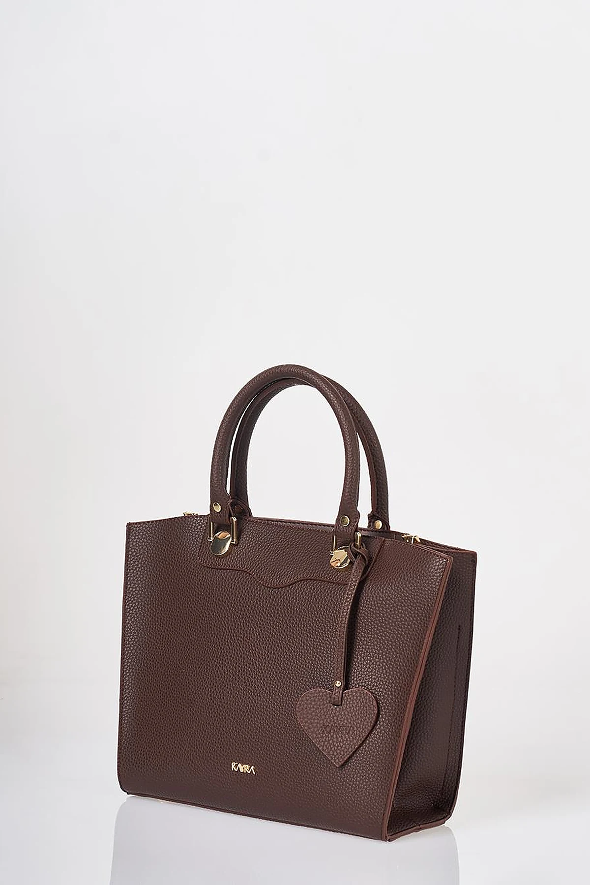 Accessory Detailed Tote Bag Dark Brown