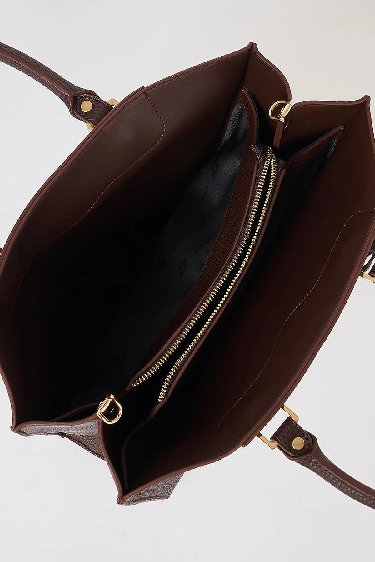 Accessory Detailed Tote Bag Dark Brown