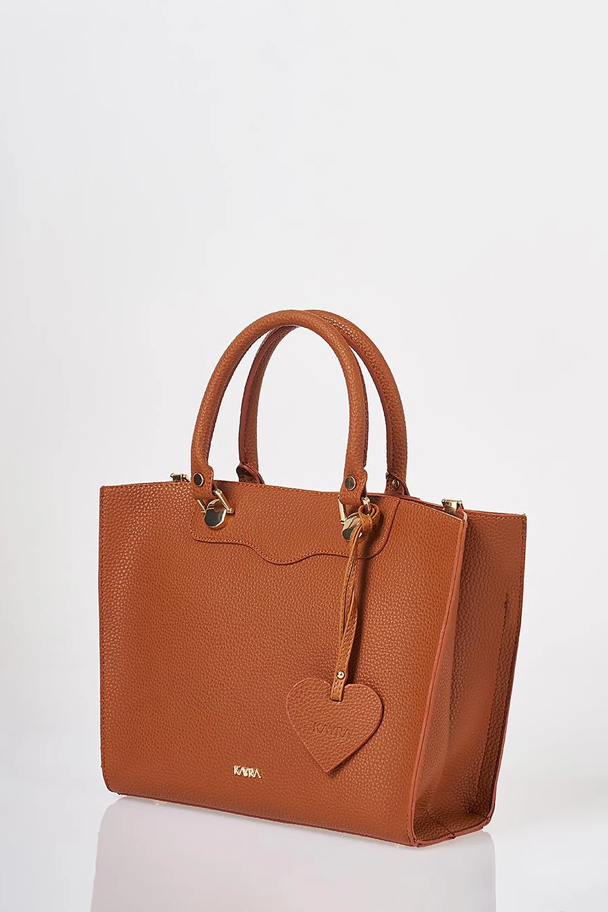 Accessory Detailed Tote Bag Tan