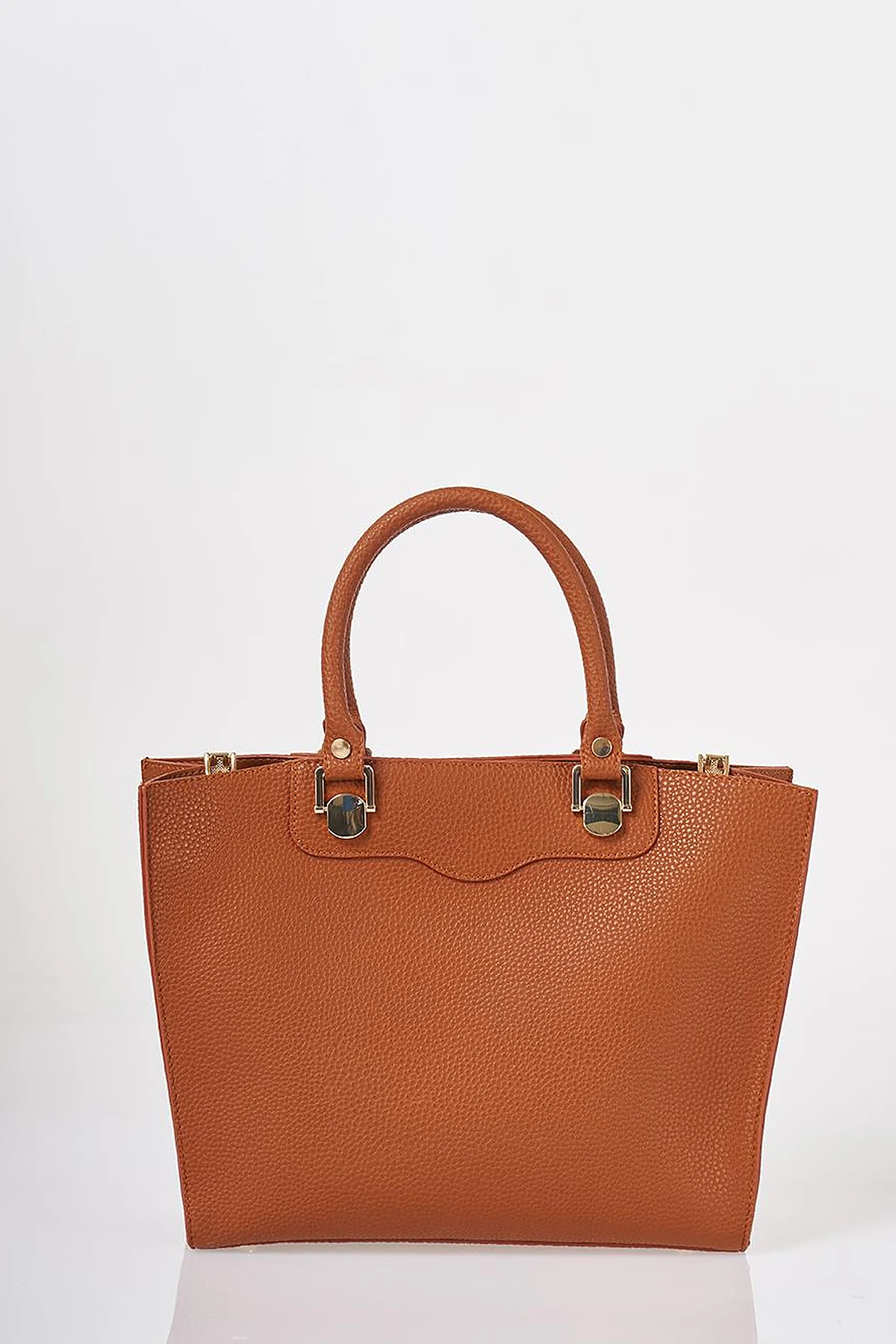 Accessory Detailed Tote Bag Tan