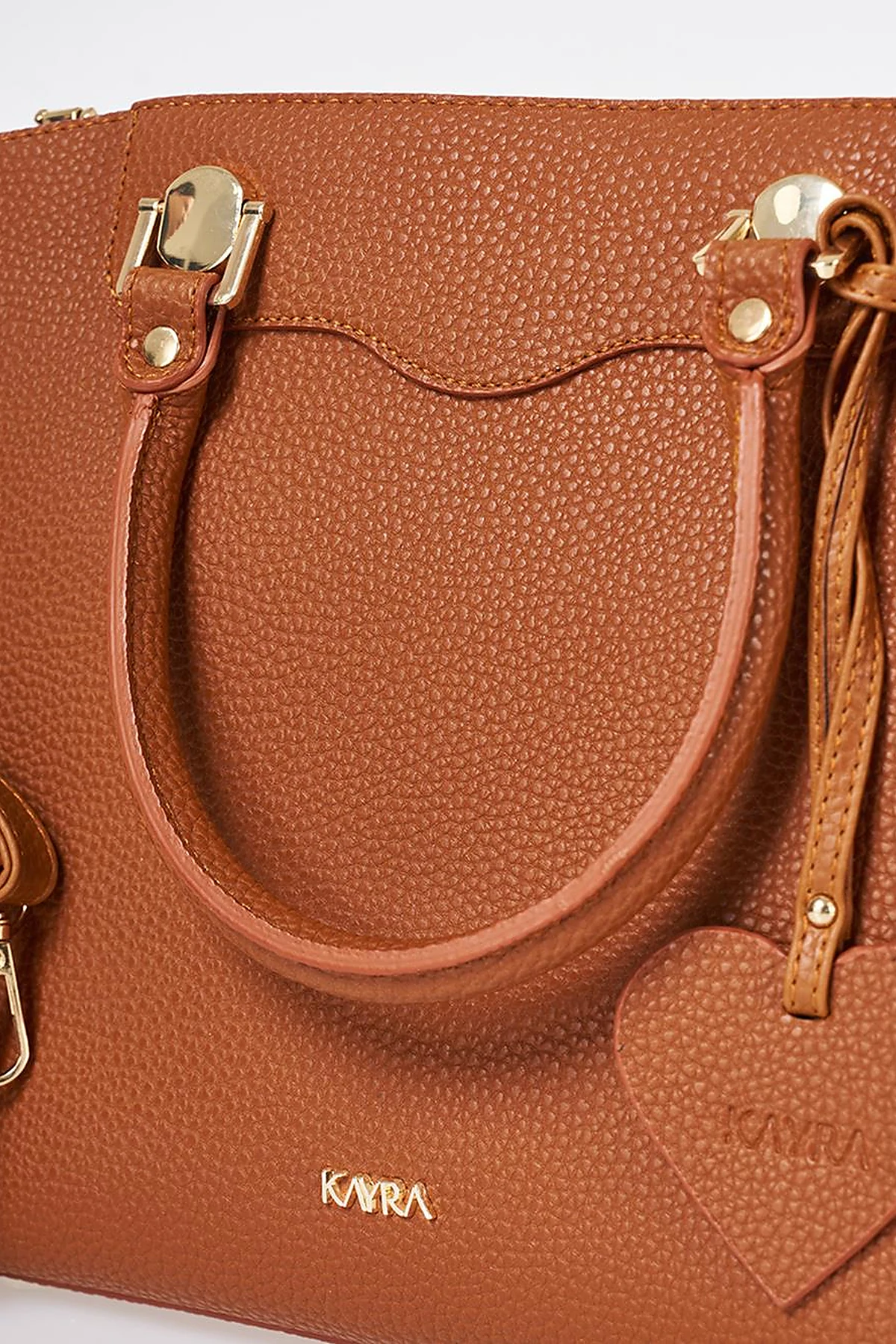 Accessory Detailed Tote Bag Tan