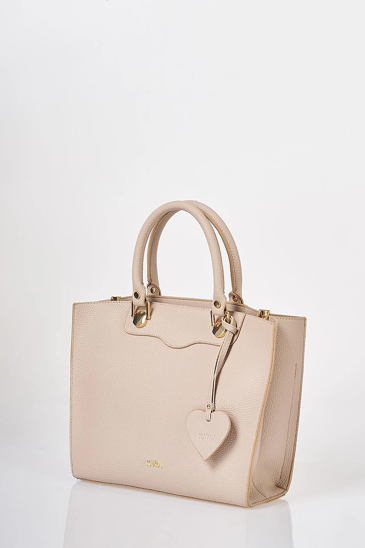 Accessory Detailed Tote Bag Stone