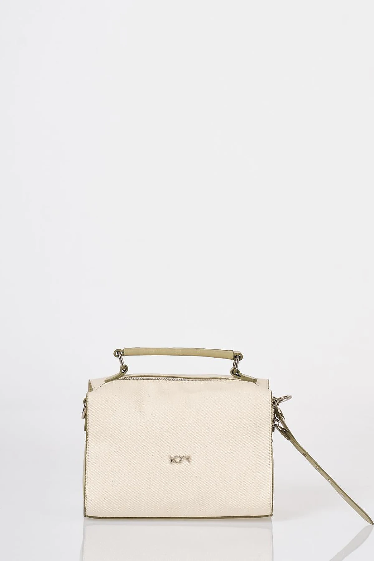 Shoulder Strap Canvas Bag Mint-Cream
