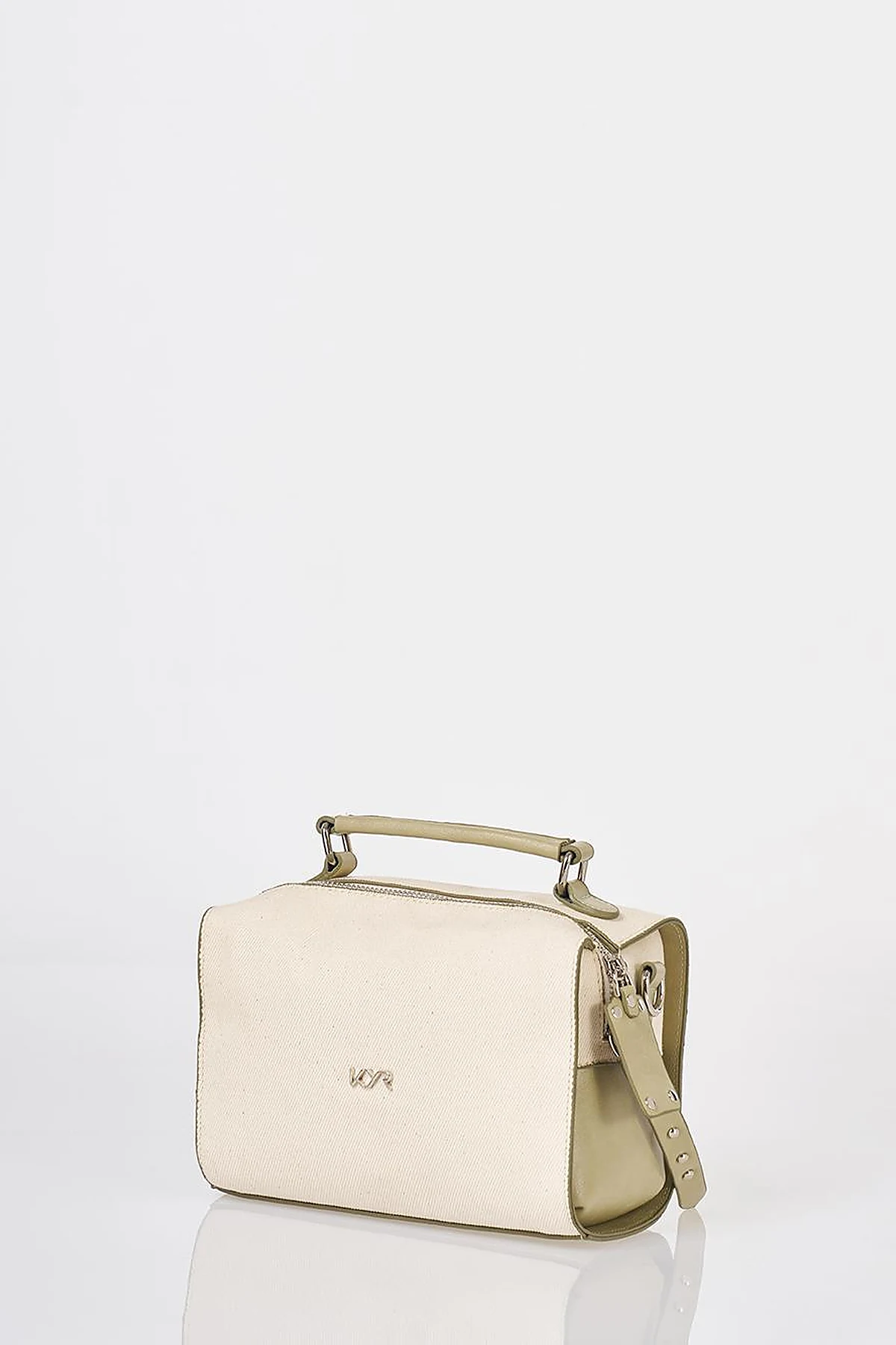 Shoulder Strap Canvas Bag Mint-Cream