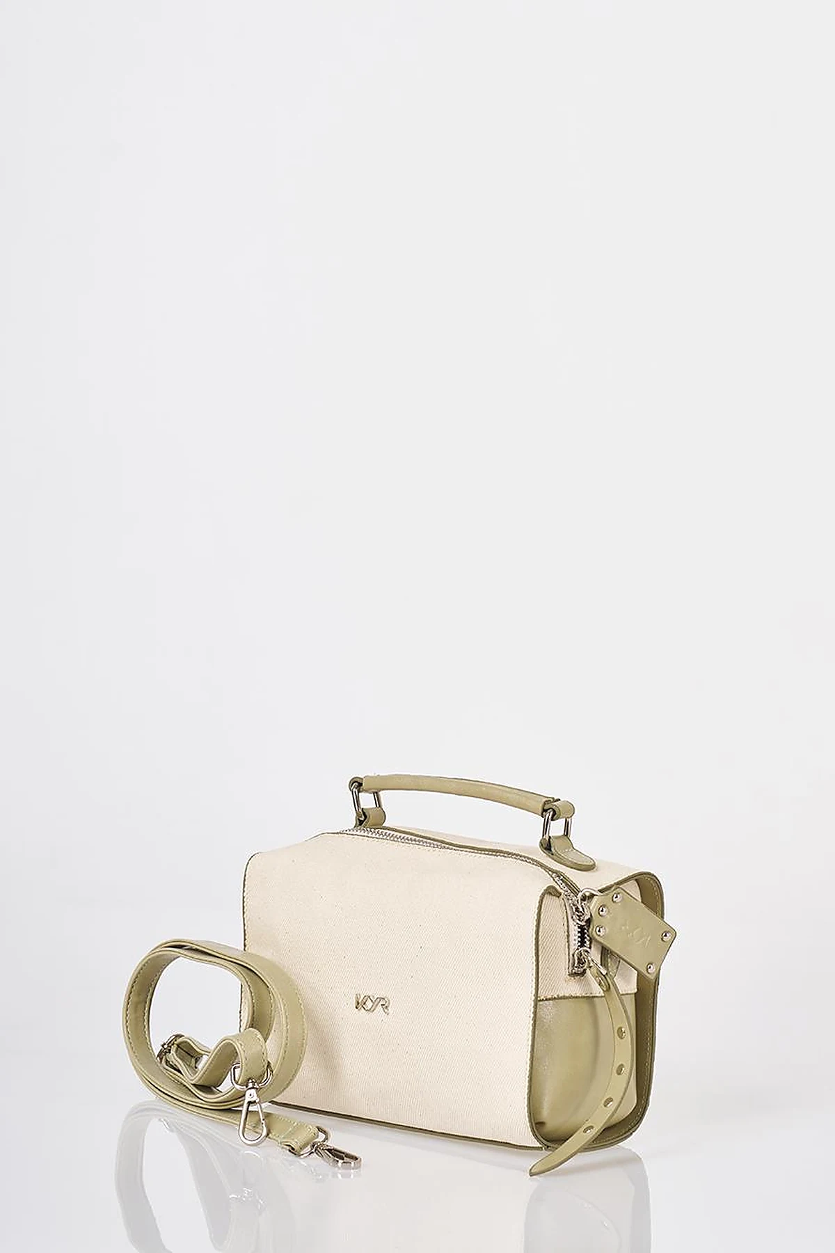 Shoulder Strap Canvas Bag Mint-Cream