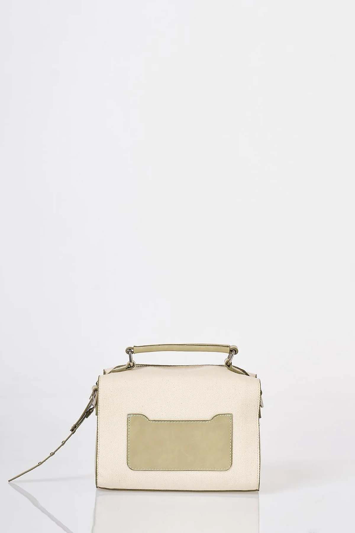 Shoulder Strap Canvas Bag Mint-Cream