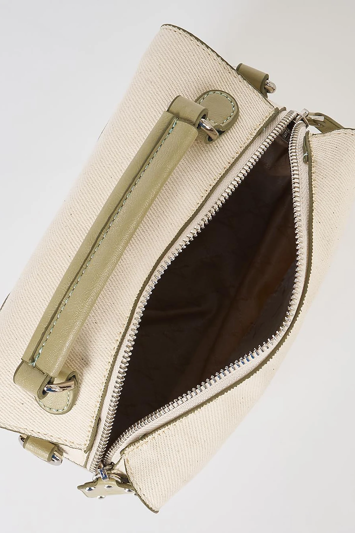 Shoulder Strap Canvas Bag Mint-Cream