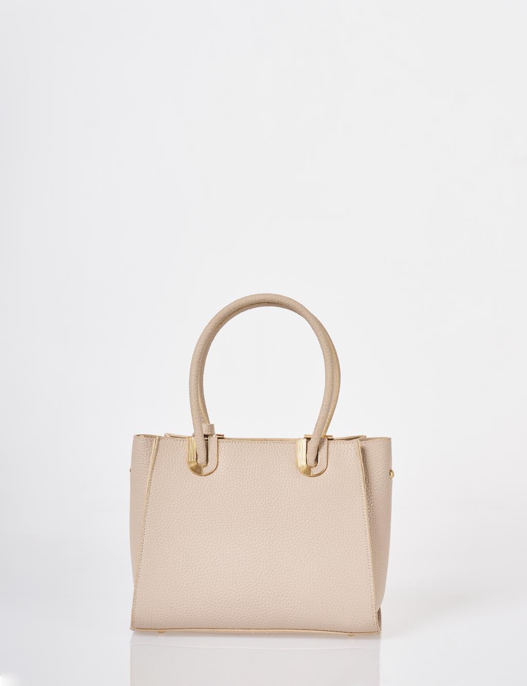 Faux Leather Tote Bag Stone