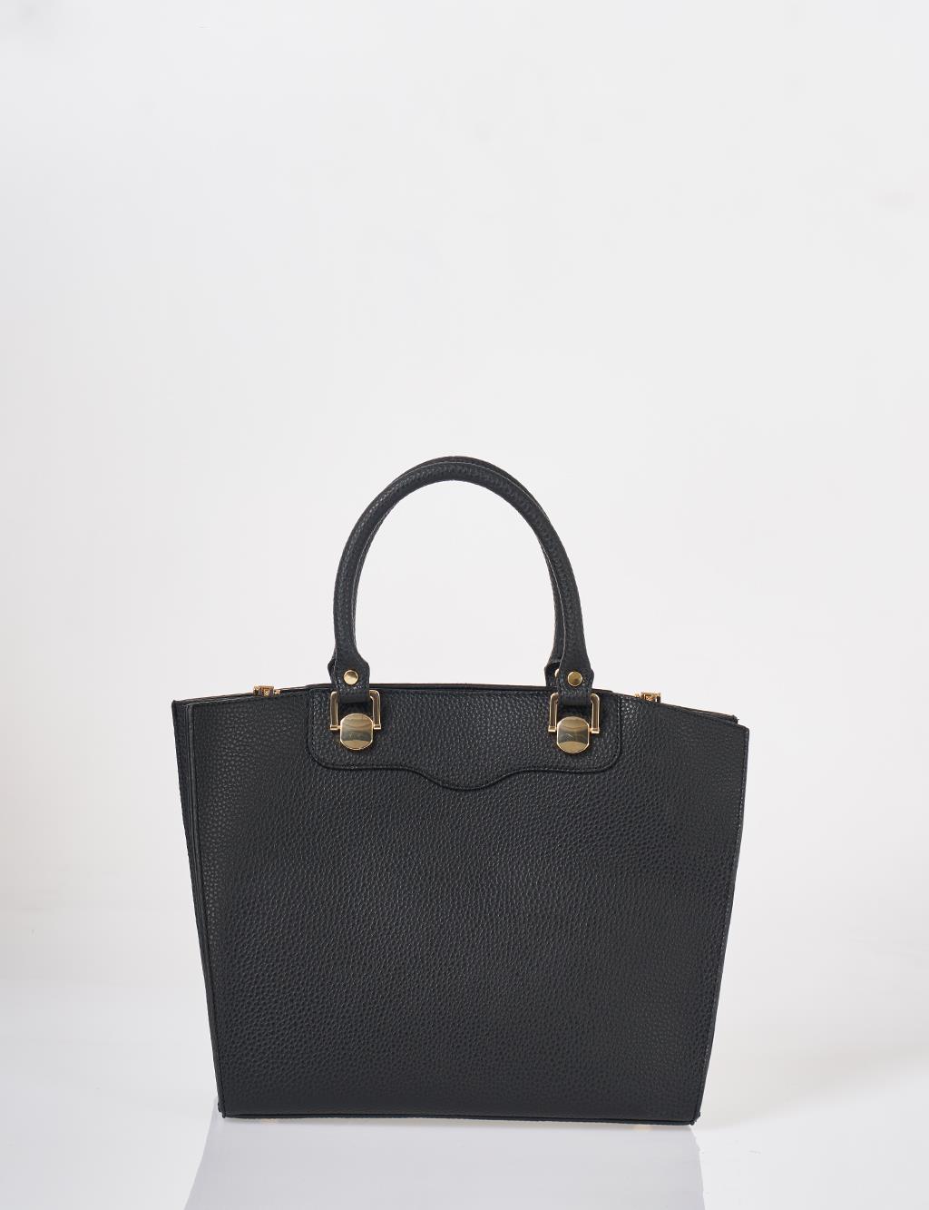 Accessory Detailed Tote Bag Black