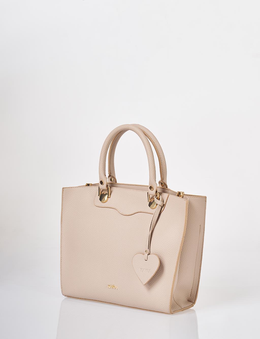 Accessory Detailed Tote Bag Stone
