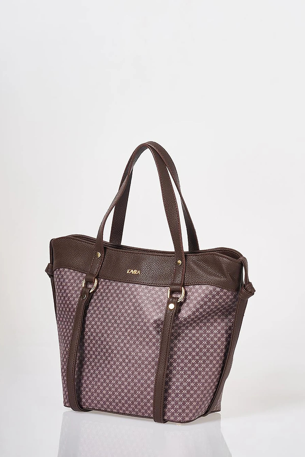 Monogram Pattern Shoulder Bag Dark Brown